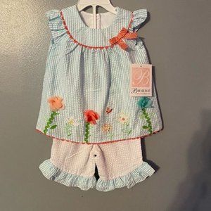 girls nwt two piece set floral print